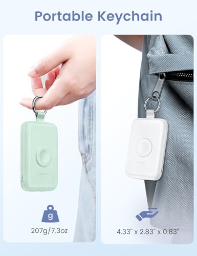 Image of RORRY CharmGo Portable Charger, 10000mAh 20W Fast Charging Portable Charger Power Bank with Built in Cables, Travel Battery Pack for iPhone 17 /16 /15 /14 /13 /12 and Apple Watch, Milk