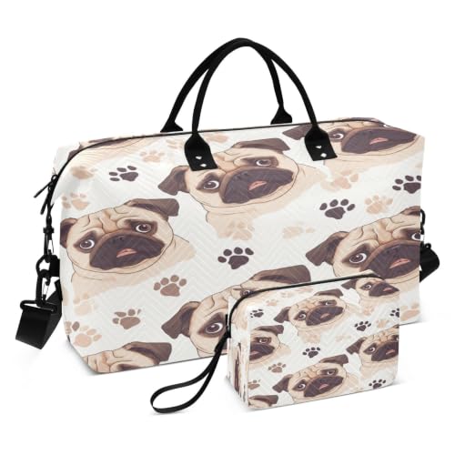 Sac de sport empreinte de patte mignonne grand sac de voyage filles et hommes