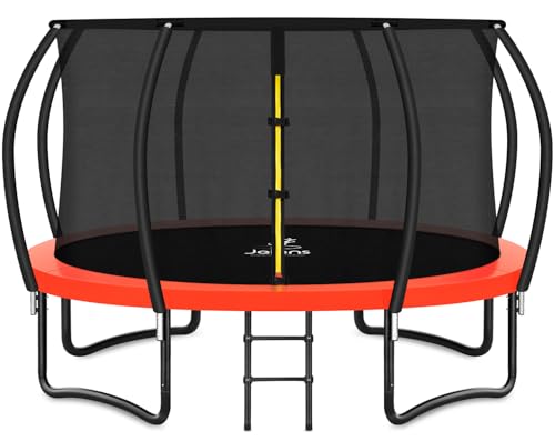 Image of JELENS Trampoline 8FT 10FT 12FT 14FT 15FT 16FT, Recreational Trampolines with Enclosure Net, Outdoor Anti-Rust Trampolines for Kids and Adults, ASTM Approved