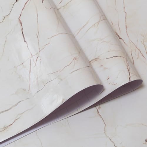 Carta da parati in marmo per cucina, resistente all'olio e impermeabile, 40 cm x 10 m, pietra dorata