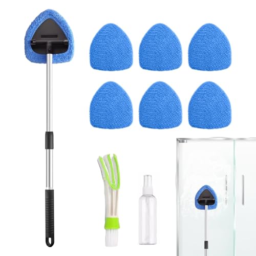 Cepillo práctico para limpiar las ventanas del coche, cepillo de limpieza para parabrisas, cepillo de limpieza para ventanas de coche, cepillo de limpieza para el hogar y el coche, limpiador para