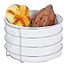Relaxdays Kosz na pieczywo metal, z wkładką z materiału, nowoczesny kosz na pieczywo kosz śniadaniowy stal nierdzewna, wys. x śr.: 15 x 24 cm, biały