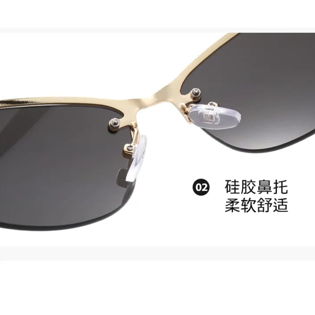Modne damskie okulary przeciwsłoneczne z półramką, męskie, luksusowe, UV400