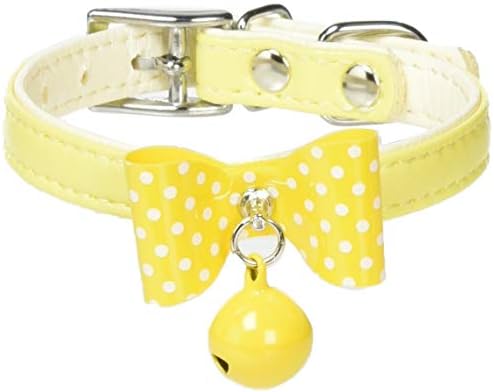 ONS Fresh Color Collar with Ribbon Bell, S, Yellow (Cats and Ultra-Small Dogs)