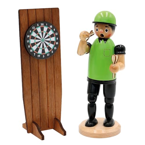 Dekohelden24 Holz Räuchermann - Räucherfigur als Dartspieler, in...
