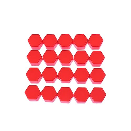Cabilock 20pcs Red Wheel Lug Nut Covers Bolts Protect Caps Durable Wheel Nut Covers and Corrosion Protection