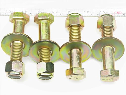 Image of 3 /4 inch x 3-1 /2 inch Hex Head Bolt by Color Galvanization with Nylon Lock nut and Large Size Washer Assortment Kit,Alloy Steel,Grade 8.(4pcs Pack). by Metalsuberg