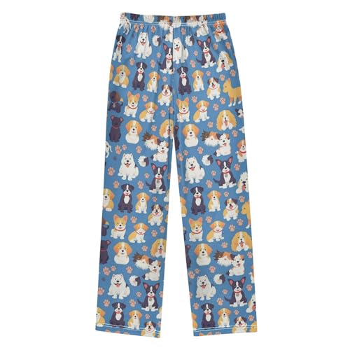 Different Cute Dog Paw Boys Pants Girl Sleep Pants Long Trousers Elastic Waist Lounge Bottoms S2