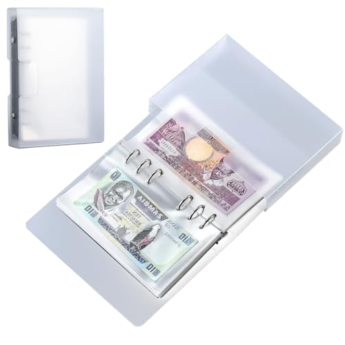 Climberty Currency Album Binder 100Pcs 7×4 Inch Pockets for Note Collection