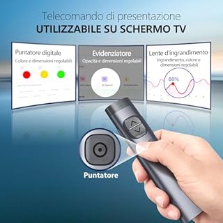 Norwii N97s - Clicker per presentazioni PowerPoint, PowerPoint Clicker, Presentazione Rremota, Bluetooth Wireless Presenter, Puntatore digitale per schermo TV