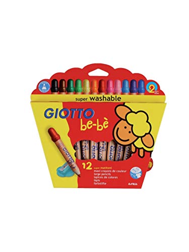 Immagine prodotto: GIOTTO Be-Bè Astuccio Da 12 Matitoni Colorati Per I Più Piccoli + 1 Temperamatite, Multicolore, ‎24 x 2.2 x 21 Cm