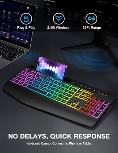Sablute Wireless Keyboard With 9 Backlit Effects thumb #5