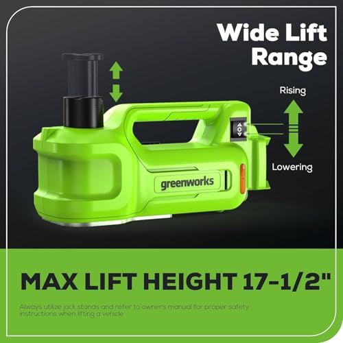 Image of Greenworks 24V Brushless 2 pcs Cordless Power Tool Combo Kit, include 3 /8 inch 150-ft lbs. Impact Wrench, 3 Ton Max Loading Car Jack, Include 2 x 2Ah Batteries and 1 Fast Charger