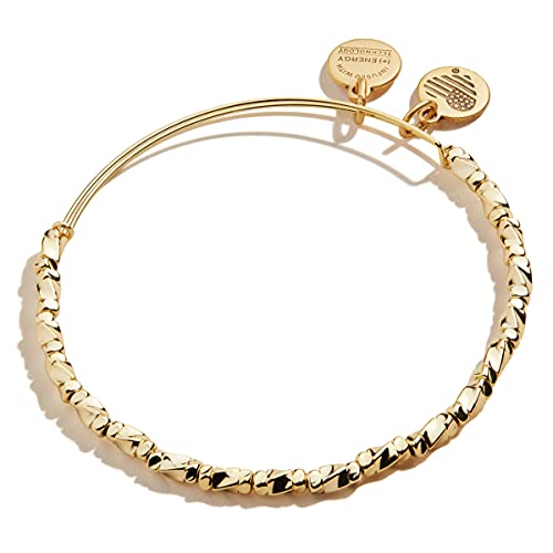 Alex and Ani Accents Majesty Metal Beaded Expandable Bangle for Women, Shiny Finish, 2 to 3.5 in