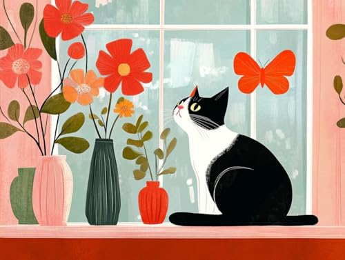Pintura por numeros cuadros diy de gatos para relajarse en casa este fin de semana