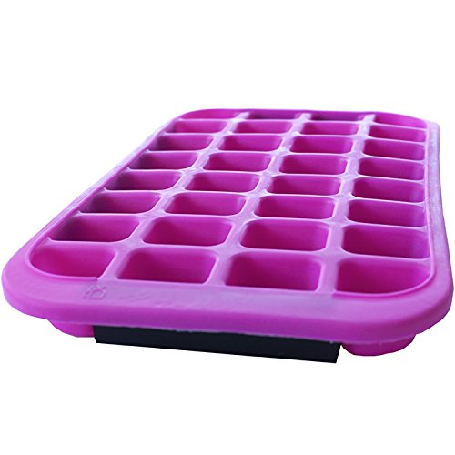 Moule Bac à Glaçons Silicone Souple + Support Rigide - Violet Cover