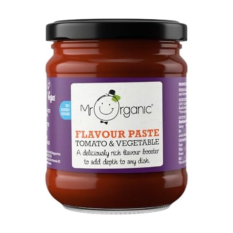 Mr Organic - Tomato & Vegetable Flavour Paste - Pack of 6 - Made with Sun-Ripened Italian Tomatoes - Vegan-Friendly Cover