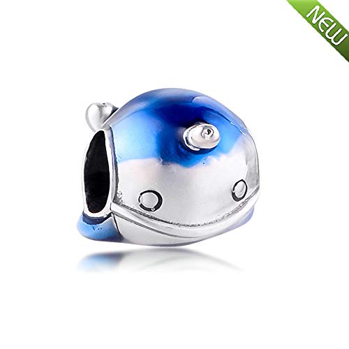 Abalorio de narval azul en plata de ley 925 compatible con pulsera para verano 5