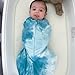 Happiest Baby Sleepea 5-Second Swaddle - 100% Organic Cotton Baby Swaddle Blanket - Doctor Designed Promotes Healthy Hip Development (Tie Dye Blue, Small)