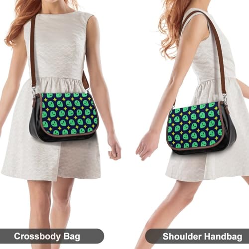 Alien Head Pattern Crossbody Bag Anti-Theft Side Shoulder Bags Adjustable Leather Messenger Bag Unisex4