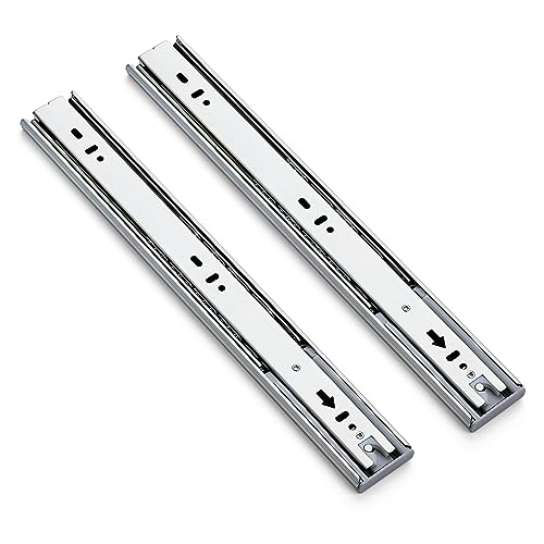 Image of Ravinte 5 Pairs 10 Pack Full Extension Ball Bearing Drawer Slides Soft Close Silver Drawer Rails Track 14 Inch Side Mount