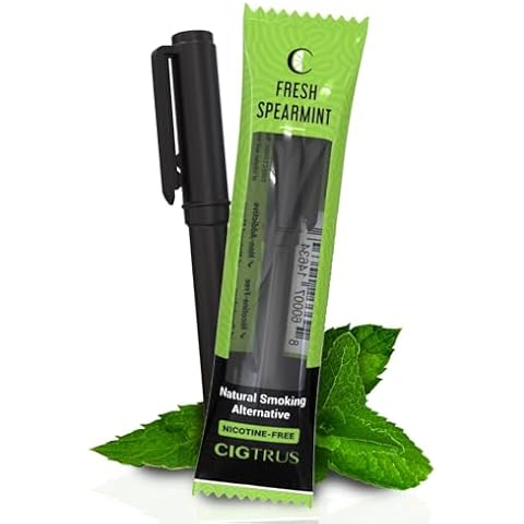 Natural Non-Nicotine Inhaler - Tobacco Free, Quit Smoking Substitute - Smoke Free Habit Support by Cigtrus (Fresh Spearmint) Cover