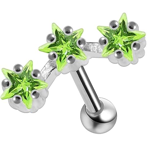AZARIO LONDON Tri Star Peridot Ear Piercing Cover