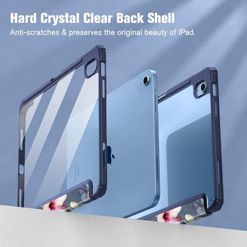 Image of MOCA Case for iPad A16 11th Gen 11 Inch 2025 & iPad 10th Gen 10.9 Inch 2022, Clear Back Cover, TPU Shockproof Frame, Auto Wake Sleep, Slim Transparent Protective Tablet Case (Hibiscus)