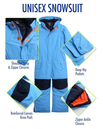 kids snow suit - toddler girls and boys snowsuit one piece waterproof insulated winter jumpsuit coveralls 2t-14