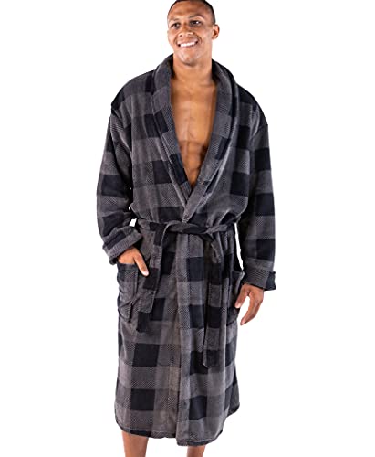 Lazy One Ultra-Cozy Plaid Bathrobes for Men