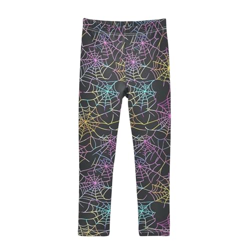 ALAZA Girls' Leggings Children's Yoga Pants Skinny Printed Dance Webs Black Comfortable 4T