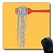 Produktbild Mousepad Oblong Yellow Meal Abstrakte Gourmet-Pasta-Spaghetti in das Folk-Food-Muster Getränkeschüssel Suppe Abendessen Essen Sie Weizen rutschfeste Gummi Mauspad Büro Computer Computer Laptop Spielma
