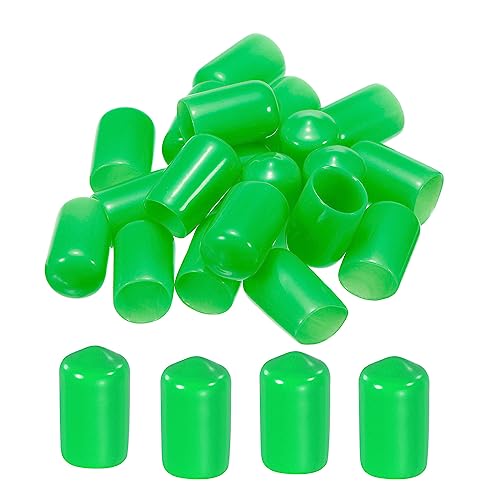 Image of MECCANIXITY 20pcs 1 /2 inch(12mm) Rubber End Caps Cover PVC Vinyl Screw Thread Protector Round Wire Shelf Caps for Screw Bolt Pipe Fence Post, Green