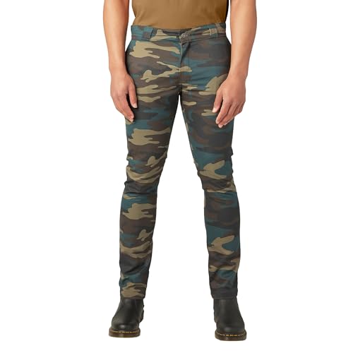 Dickies Skinny Fit Work Pants, Hunter Green CAMO, 32 30 - image 1