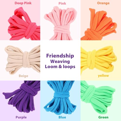 Image of Weaving Loom Kit Toys Crafts - Arts and Crafts for Kids and Adults - Great Birthday Gifts for Girls Ages 6 7 8-12 13 Years Old - Sturdy Frame Potholder Loom Making Kits Portable Box and Craft Loops
