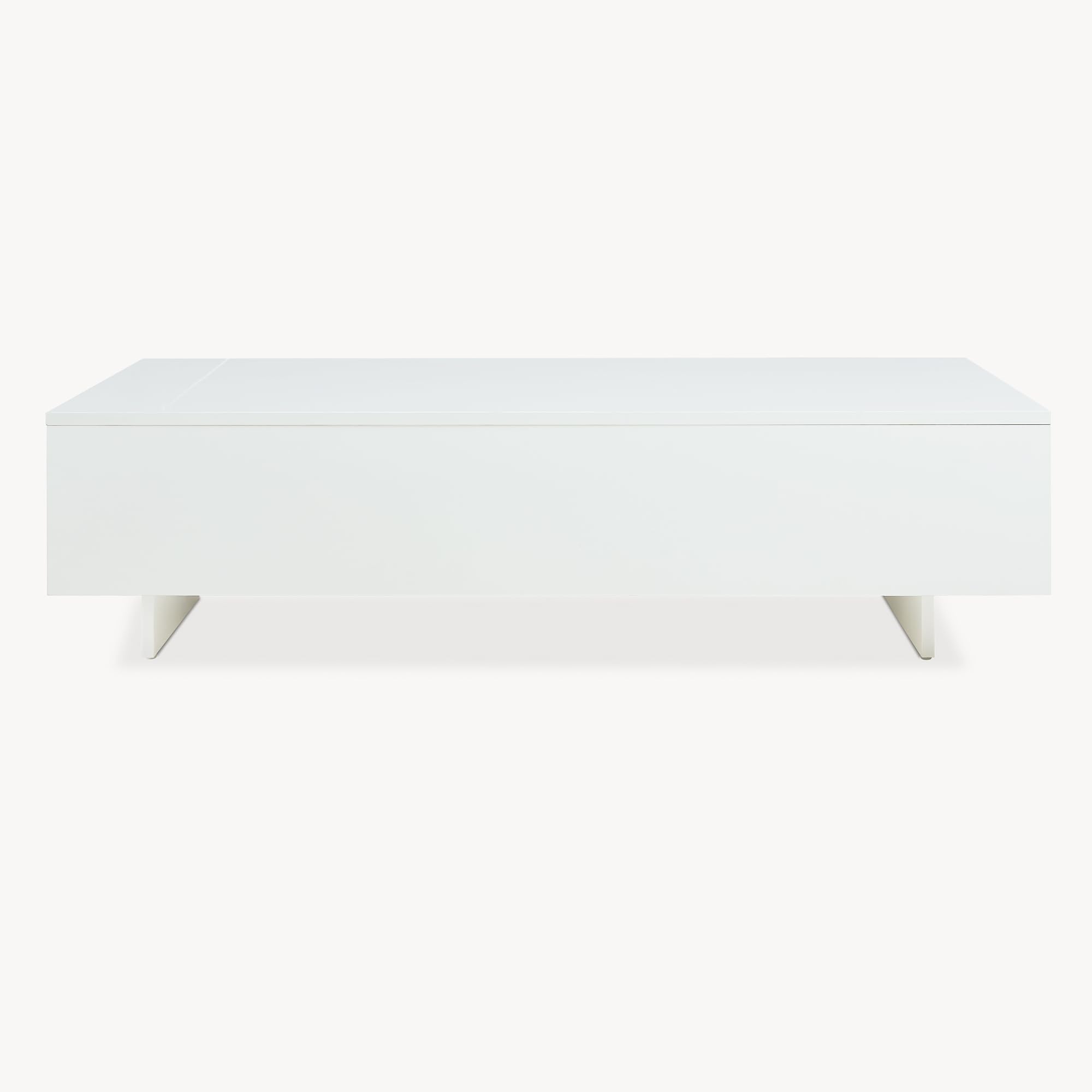 [en.casa] Mesa de Centro Braunschweig 115 x 55 x 31 cm Mesa Baja Mesa de Salón Auxiliar Mesa de café Blanco Alto Brillo