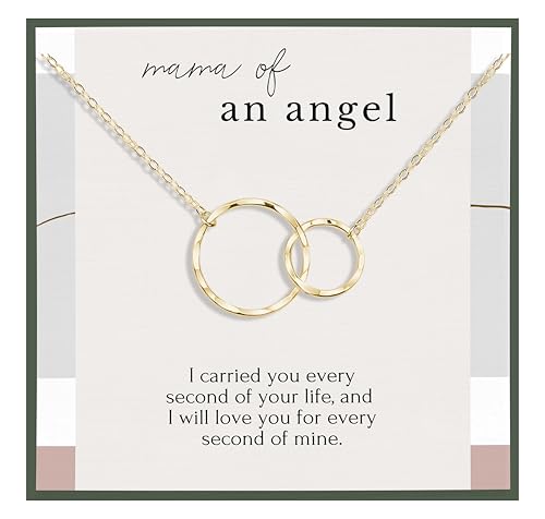 HOPE LOVE SHINE Miscarriage Gifts For Mom Loss Pregnancy Misscarried Loss Memorial Necklace Gift Mom of Angel 2 Circles linked Bereavement Remembrance Box Gold (GOLD)