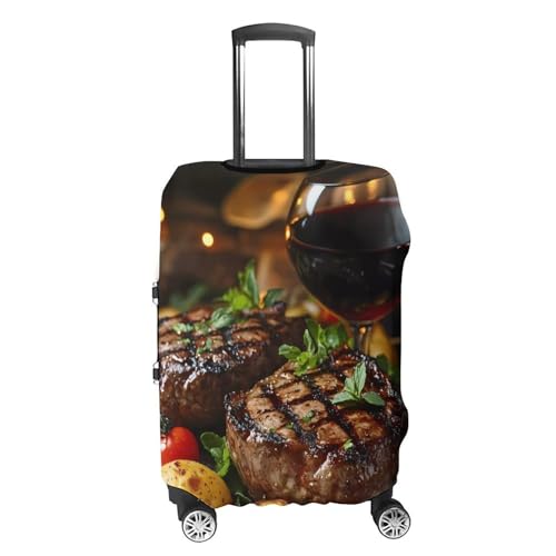 Steak Luggage Cover Suitcase Protector Travel Baggage Covers for Men Women S4