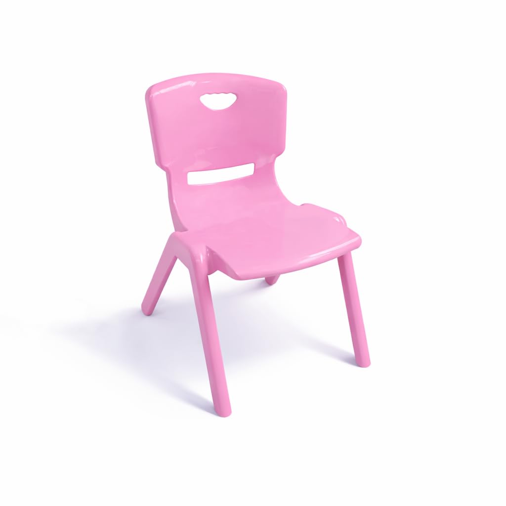 impsuk Stacking Children Chair Preschool Playgroup Plastic Kids Stackable chairs 100 KG Blue Green Pink (Pink)