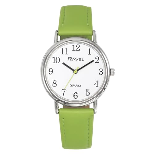 Ravel - Orologio Rotondo da Donna Brighter Days Color Argento (Cassa dell'orologio da 36 mm) - Quarzo Analogico - R0140.21.1 - Verde Lime Brillante/Quadrante Bianco
