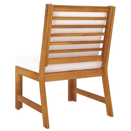 Canapé central sectionnel acacia pour optimiser l'espace avec coussin crème - 6