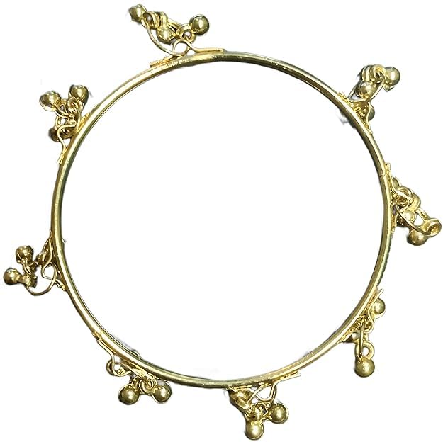 Image of Zaya Ethnic Wear Bangles Gold-Tone Alloy with Musical Ghungroo Charms | Women Fashionable Jewelry | Designer Bracelet Bangles For Girls | Viral Kashmiri Chudiya for Weddings, Festivals & Parties