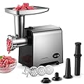 VINATO Tritacarne Elettrico, Accessorio per Salsicce CompactPower, 3 Dischi Perforati in Acciaio Inox (3, 5, 7mm), Manomentro, Accessorio per Kebbe