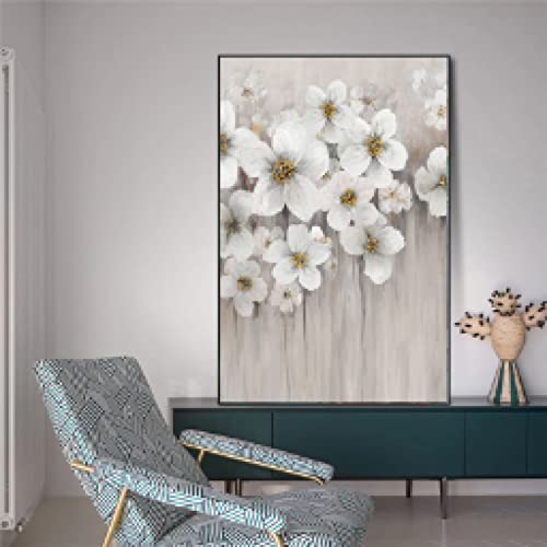Affiche fleur de cerisier blanc abstrait pour salon 70x100cm