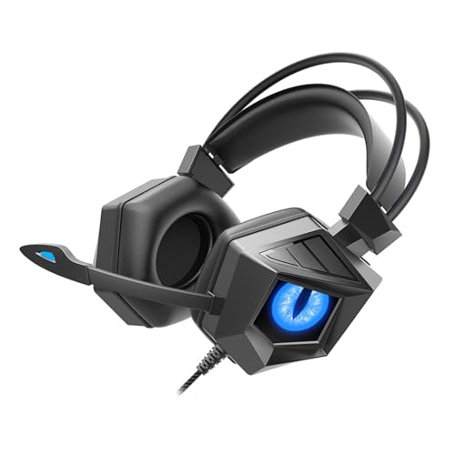 Image of Pongnas Wired Gaming Headset with Clear Stereo Sound Ergonomic Over Ear Design Noise Cancelling Mic for PC Blue