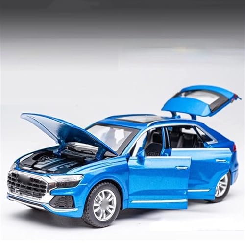 Image of New 1:32 Q8 Diecast Alloy Metal Pull Back Car with Openable Doors Music Sound and Light Vehicle Toy Car for Kids Boys (Red)