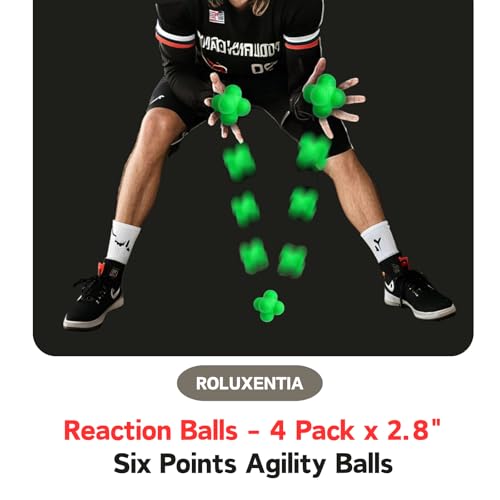 Roluxentia Reaction Balls 4 Pack, 2.8 Inch - Baseball Handball Reflex Training Equipment thumb #1