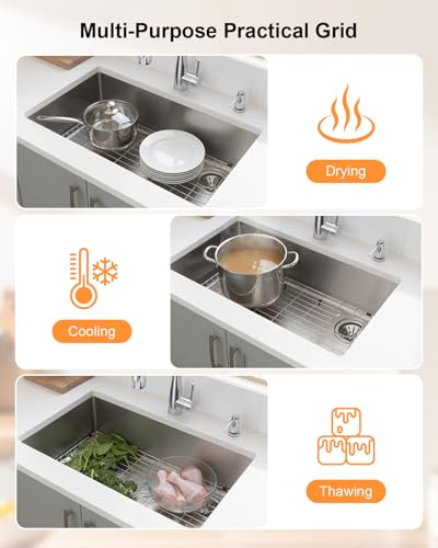 Protector para fregadero de cocina de acero inoxidable 28.25 x 14.25 x 1.25 pulgadas miniatura 6