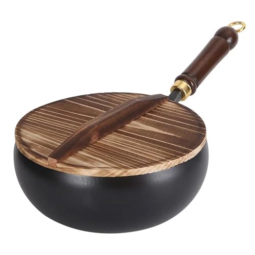 Wok de hierro macizo sin recubrimiento 28 cm con tapa