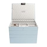 SPECIAL 36% OFF | Stackers | Jewelry Box | classic duck egg blue & gray polka dot stacker set of 4